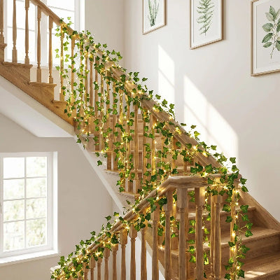 Lierre artificiel guirlande lumineuse LED pour décoration d'escalier