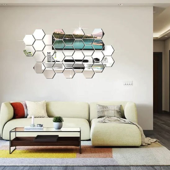Miroir autocollant | Adhésif Élégance - Maison Harmonieuse