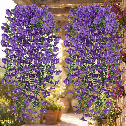 Deux Plantes artificielles tombantes couleur violette