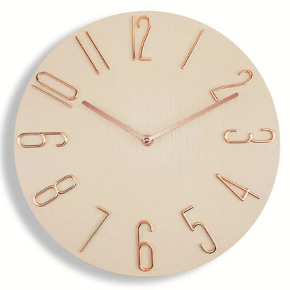 Horloge murale circulaire beige