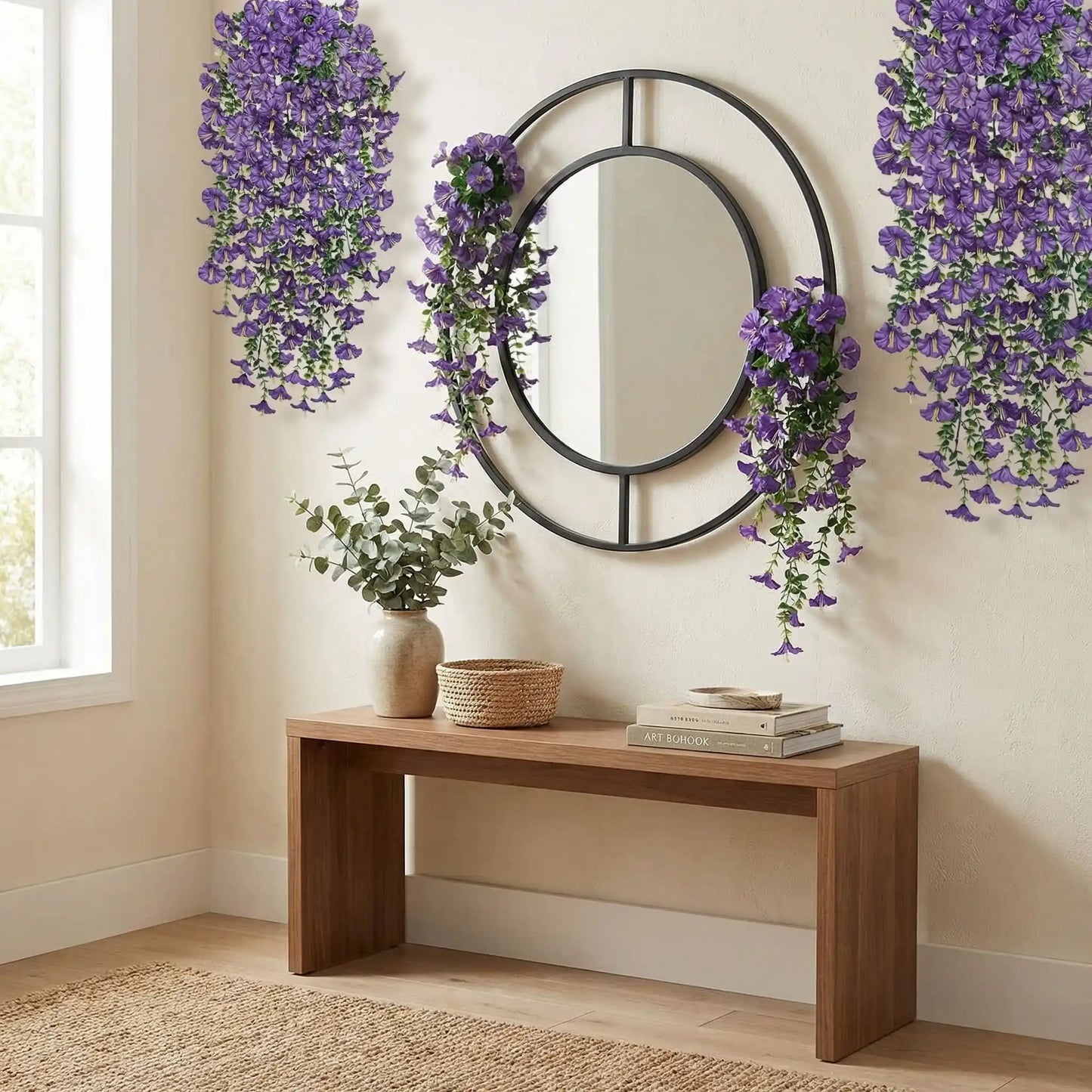 Plante artificielle tombante decoration miroir d'entrée 
