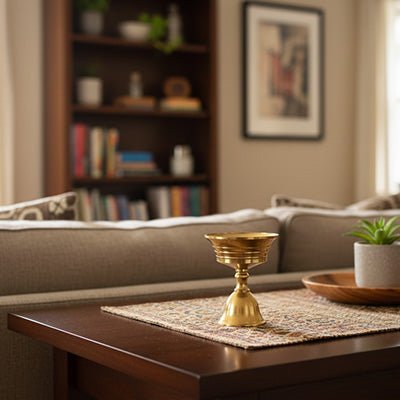 Bougeoir doré en laiton