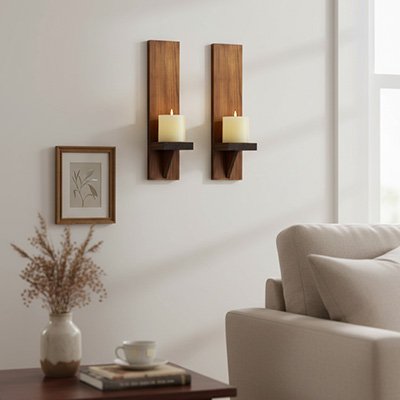 Bougeoir en bois | Design artisanal - Maison Harmonieuse