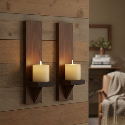 Bougeoir en bois | Design artisanal - Maison Harmonieuse