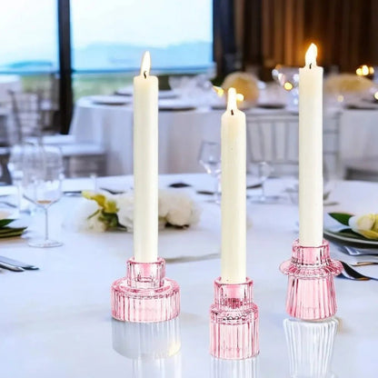 Bougeoir en verre conique avec bougie tige décoration intérieure raffinée