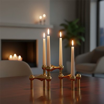 Bougeoir moléculaire | Élégance Artisanale - Maison Harmonieuse