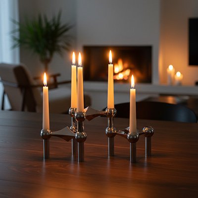 Bougeoir moléculaire | Élégance Artisanale - Maison Harmonieuse