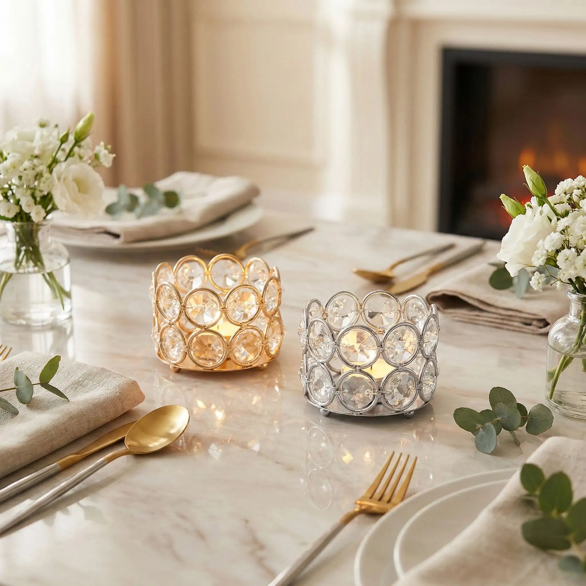 Bougeoirs photophore en Cristal | Élégance - Maison Harmonieuse