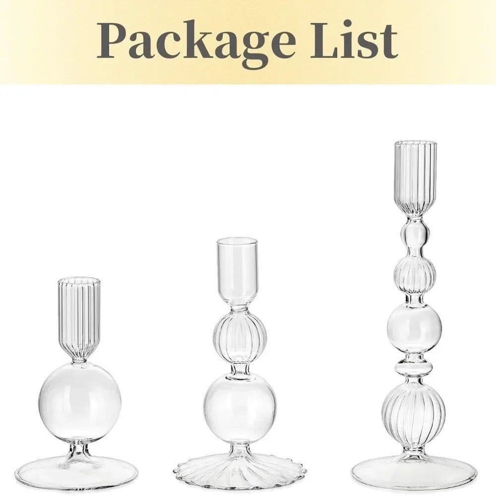 Bougeoir en verre romantique | Étincelle - Maison Harmonieuse