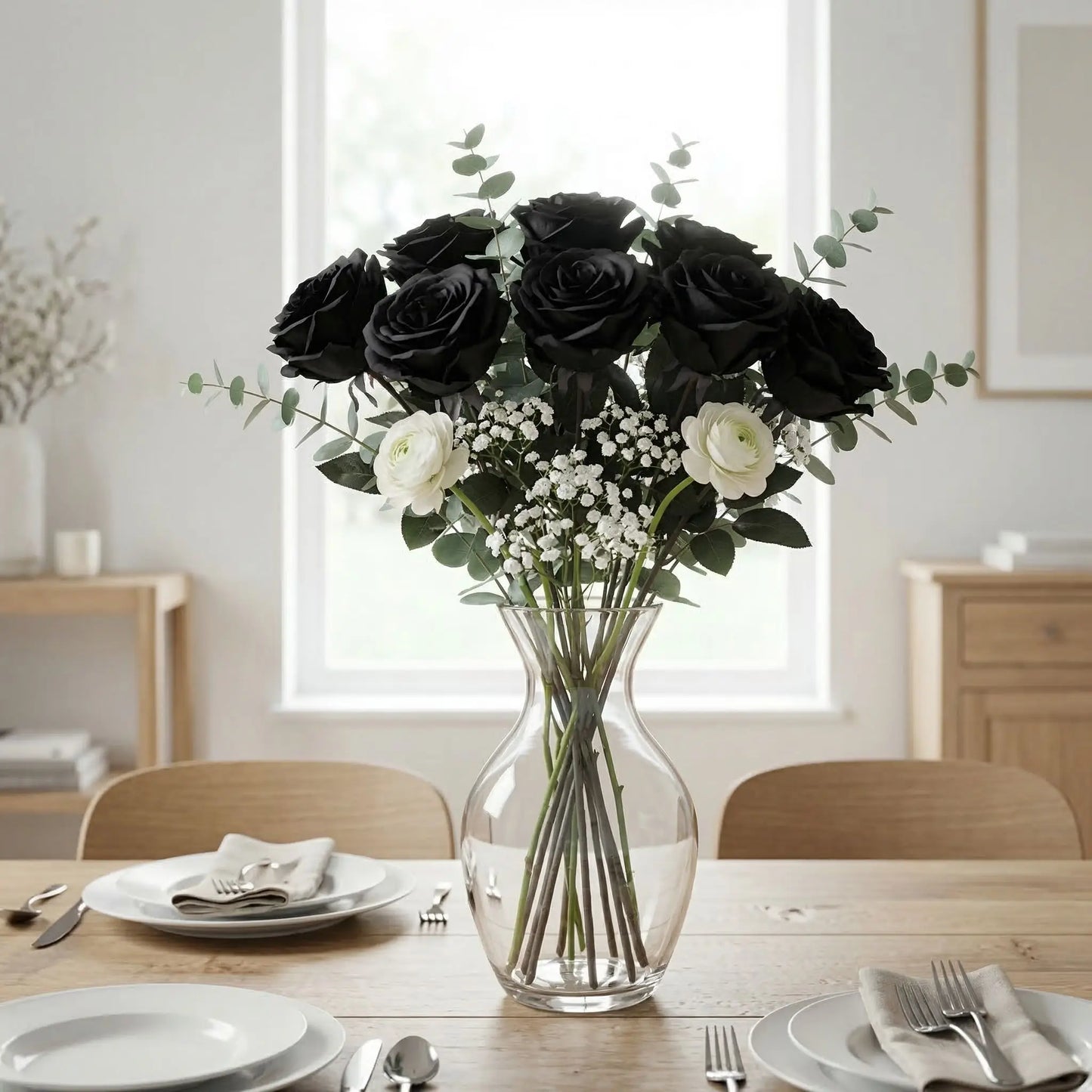 Plante Artificielle | Rose Noire - Maison Harmonieuse