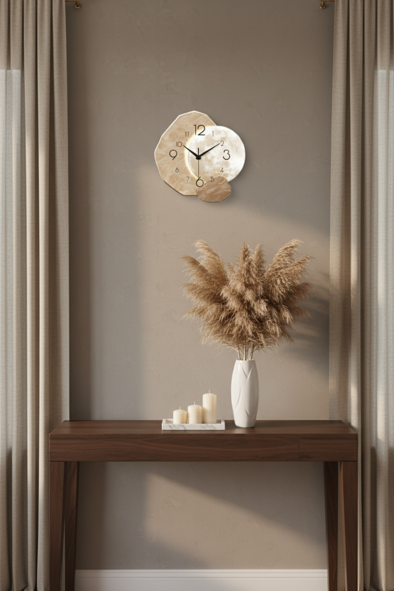 Horloge murale or champagne décor élégant