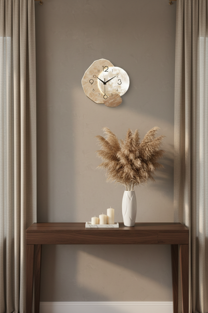 Horloge murale or champagne décor élégant