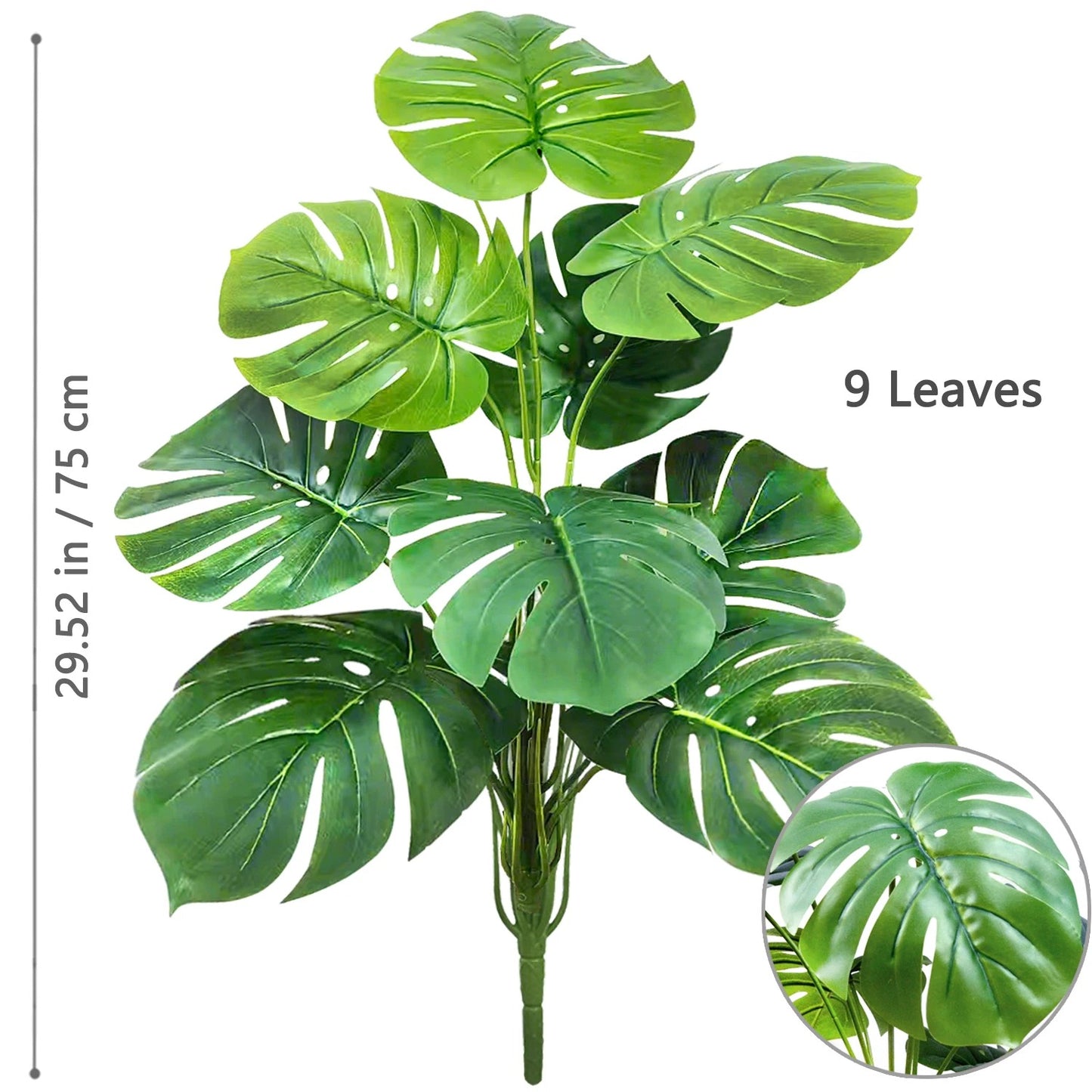 Plante artificielle monstera feuilles perforées 9 leaves