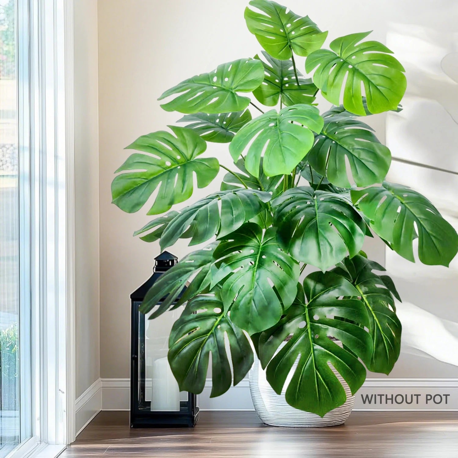 Plante artificielle monstera feuilles perforées à l'entree Ultra réaliste