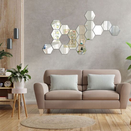 Miroir autocollant | Adhésif Élégance - Maison Harmonieuse